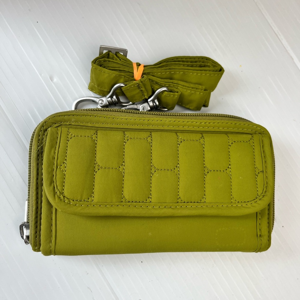 Lug Green quilted  Wallet crossbody travel convertible